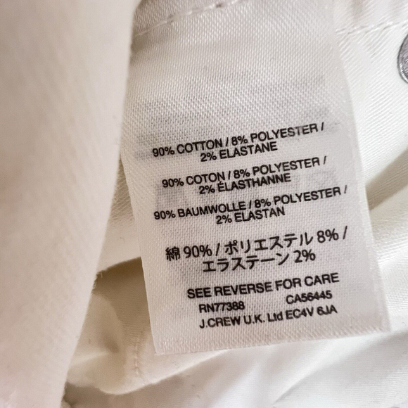 J. Crew Denim Jeans Womens 29x26 White 9" High Rise Toothpick Button Fly - Picture 8 of 10